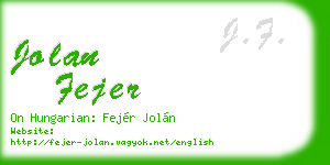 jolan fejer business card